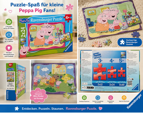 Peppa pig familien puzzle - pig,