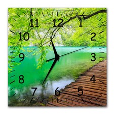 BM Wanduhr 30 cm x 30 cm  leises Uhrwerk Funkuhrwerk Natur See 9382-1 SZ