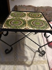 Blumenhocker Blumenständer Schmiedeeisen Fliesen Blumenbank Alt 60/70er Defekte