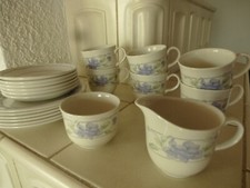 Kaffee-Service Staffordshire Orig.Englisch Hartsteingut 14 tlg. Blumen NEU OVP