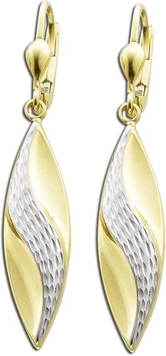 Goldohrringe bicolor gelbgold - goldohrringe,