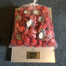 500 Kronkorken Coca Cola, 1 Kg, Bastelqualität, glatte Oberfläche, Basteln, Rot