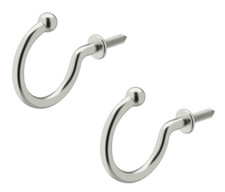 Schraubhaken 2x Edelstahl Garderobenhaken Haken Kleiderhaken Schraube Deko-Haken