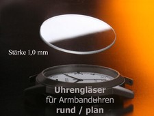 neues UHR-GLAS rund / plan -  für Armbanduhr 18 bis 41 mm Durchmesser: AUSWAHL