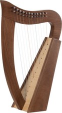 Kompakte Celtic Harp aus Walnuss mit 12 Saiten in C-Dur gestimmt inkl. Tasche