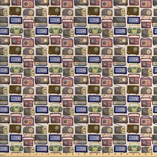 Retro Satin Stoff als