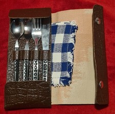 DDR Smalcalda Reisebesteck Camping - Besteck braun Dachbodenfund