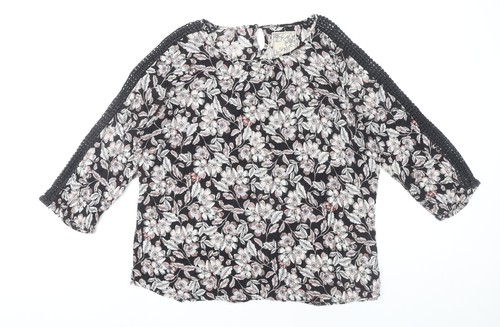 Damen schwarz blumen - m&co,