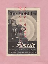 DRESDEN, Werbung 1938, Filmosto-Projektion GmbH Farb-Film Foto Kamera