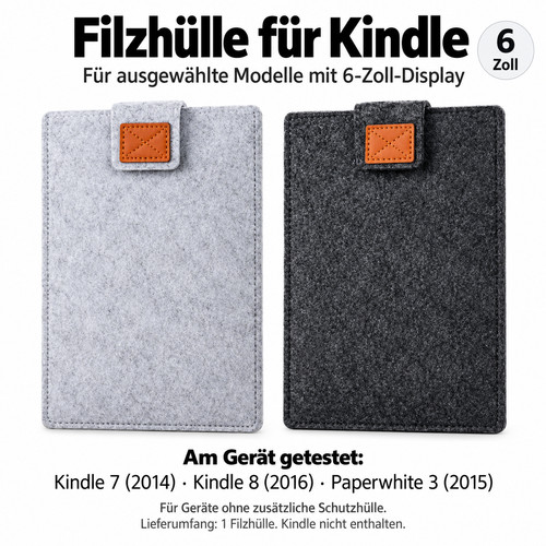 Filzhülle für kindle 10 - filzhülle, 7