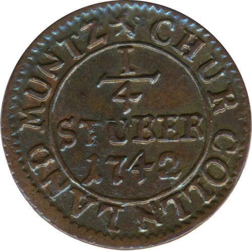 Köln stüber 1742 clemens - köln, 1/4