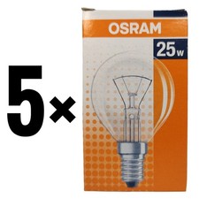 5x Osram Classic P Tropfen 25W
