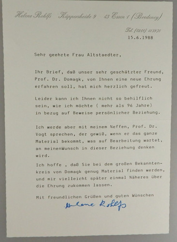 Autograph helene rohlfs - autograph,