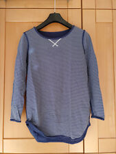 Süßes Nachthemd, blau/weiß gestreift/gepunktet, Langearm, 100% Baumwolle