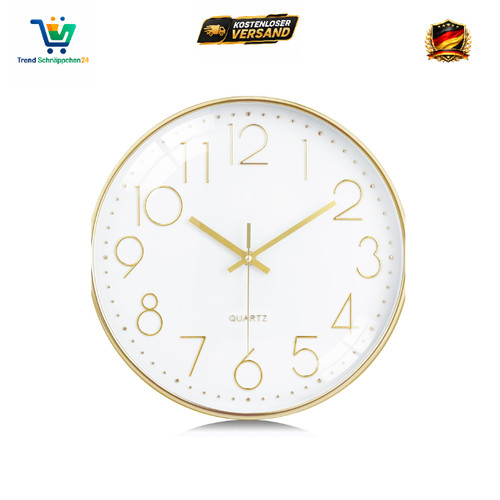 Ziffern wanduhr gold - 3d, 30cm