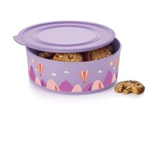TUPPERWARE Baseline 1,5l Quadro-Runde Keksdose Lila Heißluftballons Motiv UVP 26