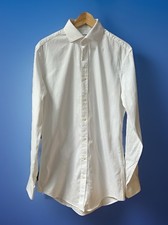 T.M. Lewin London Business Hemd, 41/16 Fitted, Baumwolle, Weiß, Fischgrätemuster