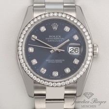 Rolex Datejust 36 mm 116244 Stahl Weissgold 750 Diamanten Automatik Gold