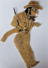 alte Schattentheater Figur ca. 30 cm Lederhaut  Karagiozis Stil Karagöztheater
