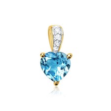 Blue Topaz Diamond Heart