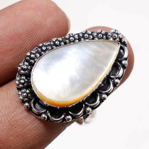 Perlmutt edelstein ring - edelstein,