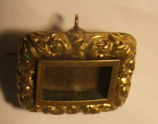Antike Brosche Rahmen mit Glas