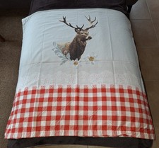 4 tlg. Bierbaum Bettwäsche mit Hirsch-Motiv, Gr. 135 cm x 200 cm