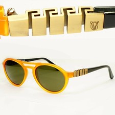 Gianni Versace 1996 Herren Vintage Honiggold Sonnenbrille Mäander MOD 535 KOL 682
