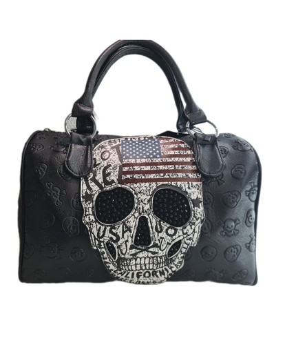 Damen totenkopf tasche bowling - totenkopf,