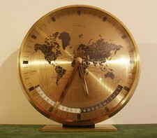 Kienzle World Vintage Tischuhr Weltuhr Weltzeituhr TOP Chronoquartz Kaminuhr