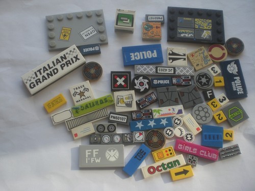 61x lego bedruckte - lego, beklebte