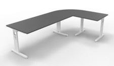 Winkelschreibtisch SO3 Schreibtischkombination 260x160x65-85 cm Gestell Weiß