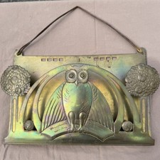 Zeitungshalter Jugendstil Wiener Secession Handarbeit Messing Eule antik Kunst