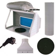 Airbrush Spritzkabine Sprühkabine ZWEI VENTILATOREN LED-Licht Hohe Effizienz