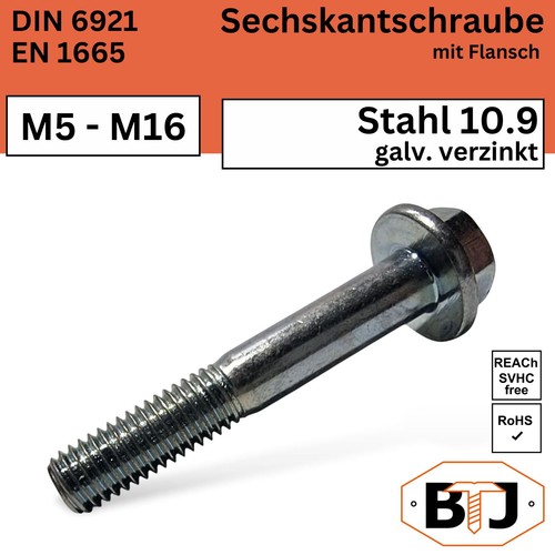 Din 6921 flanschschraube 9 - flanschschraube, 10.9