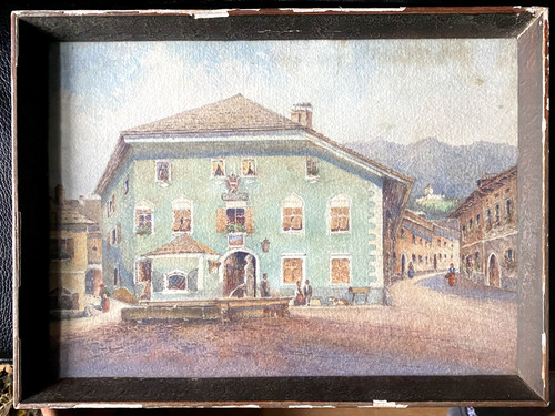 Aquarell markt brunnen - ::aquarell,