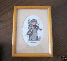 Gesticktes Hummelbild Engel mit Geige Rahmen ca.14x19 Stickerei Hummel 