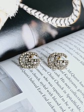 Gucci Ohrringemit Crystal gold GG logo Ohrstecker Top Zustand mit Box