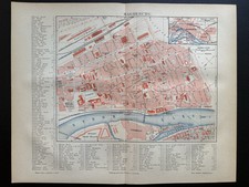 Antiker historischer stadtplan - antiker,