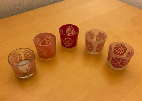 Teelichthalter set aus glas - set,