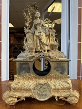 Kaminuhr Gehäuse Feuervergoldet Tischuhr 19.jhd