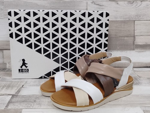 Flache leder sandalette - flache,