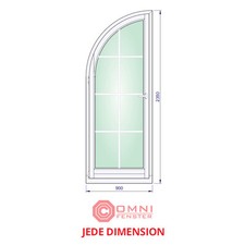 Holzfenster Rundbogen 90 x 235