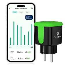 GreenSun Wasserdicht Wifi Strommessgerat Steckdose Stromzahler gartensteckdose