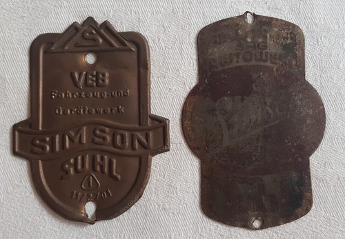 Altes steuerkopfschild awo - 2x,