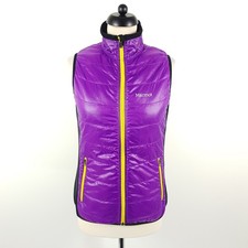 Marmot Steppweste Damen M Lila Schwarz Polartec Fleece Outdoor Weste Gilet