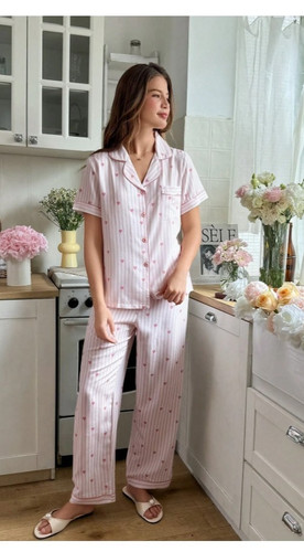 Damen set schlafanzug pyjama - set,