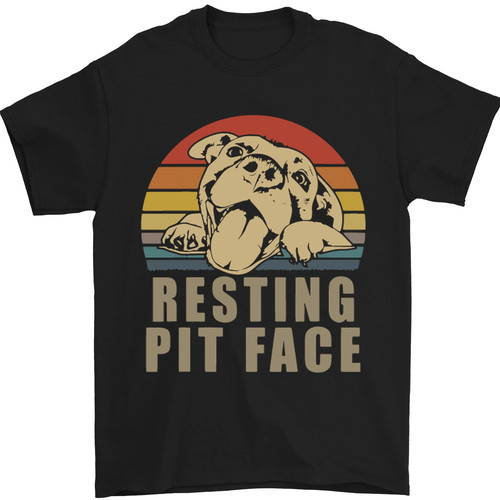 Resting pit bull face - face, lustig