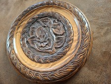 Holzteller Wandteller geschnitzt ca. 24 cm Vintage