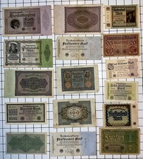 Konvolut 16 alte Geldscheine Reichsmark